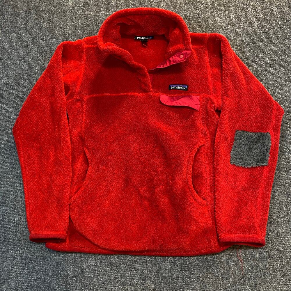 Patagonia Soft Fleece Better Sweater Red Pullover Quarter Snap Womens XXS Jacket